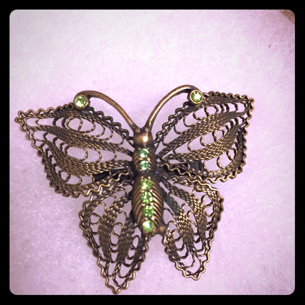 🦋 Vintage Filigree Butterfly Brooch